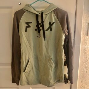 Fox Racing Womens Olive Green Gray Hoodie Size S
